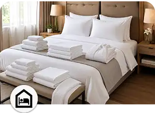 Buanderie pour hôtels & maisons d’hôtes Draps, serviettes, housses, peignoirs et linge de chambre propres, frais et bien pliés pour vos clients.