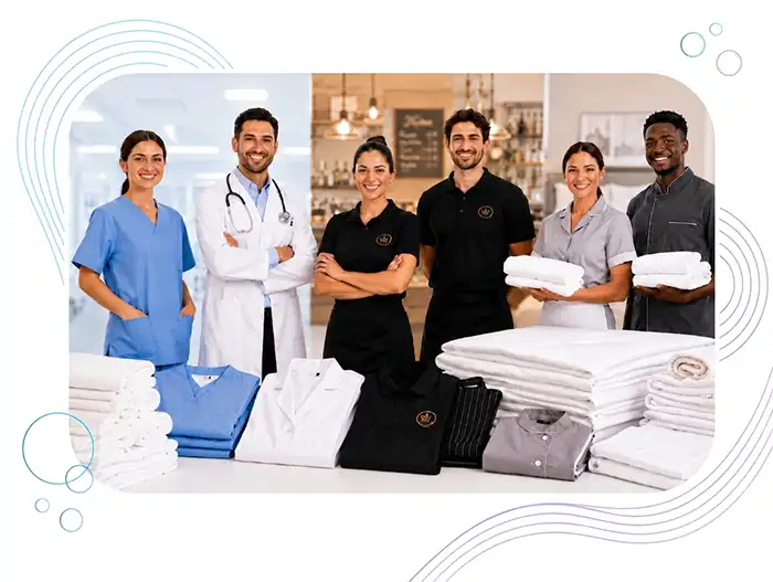 Buanderie et Pressing et Laverie en Tunisie - Service de buanderie professionnelle Lavadora en Tunisie pour tenues de travail restaurants hôtels cliniques linge médical draps serviettes et blanchisserie avec collecte et livraison